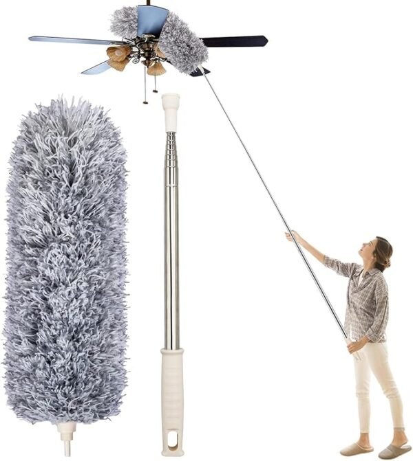 Traxito Microfiber Feather Duster Bendable & Extendable Fan Cleaning Duster